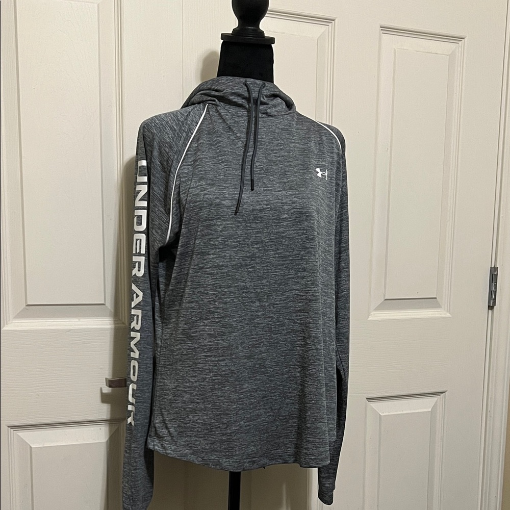 Under Armour Charcoal Pullover with Sleeve Logo